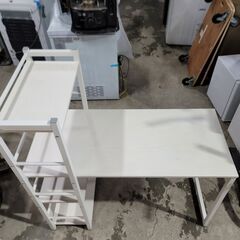 ニトリ システムデスク W1100×D530×H1100mm ホワイト 25j菊TKの画像