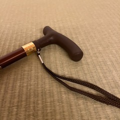 未使用保管品　新品同様◾️4段階調整可　軽量アルミステッキその3　ブラウン　替えゴム付き　主に女性向きの画像