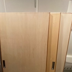 【DIY材料にも是非】美品　引き戸　木材　造作品　3枚　自作テーブルにも　の画像