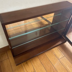 塩川光明堂 カルトーネ AL-A  ガラスケース コレクションケース 背面ミラー付き ケース ディスプレイ キャビネット ショーケース 木枠 レトロ インテリア   の画像