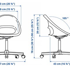 IKEA LOBERGET ローベルゲット / MALSKÄR マルシェール 回転チェア, ホワイト の画像