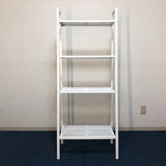 IKEA 4段シェルフユニット LERBERG ホワイト オープン棚レールベリ Jon Karlsson イケア収納棚・オープンシェルフの画像