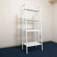 IKEA 4段シェルフユニット LERBERG ホワイト オープン棚レールベリ Jon Karlsson イケア収納棚・オープンシェルフの画像
