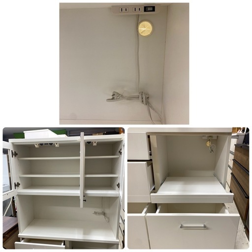 ?近隣配達可能? 食器棚　キッチンボード　白　幅105×奥42×高180cm　リサイクルショップ　朝霞市　ケイラック朝霞田島店　志木市