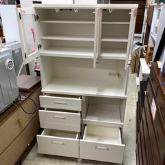 食器棚　キッチンボード　白　幅105×奥42×高180cm　リサイクルショップ　朝霞市　ケイラック朝霞田島店　志木市　和光市　GM432の画像