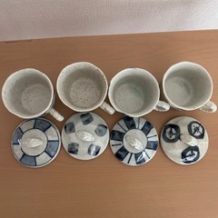 新品未使用》藍陶　フタ付きバラエティーカップの画像