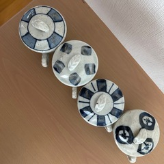新品未使用》藍陶　フタ付きバラエティーカップの画像