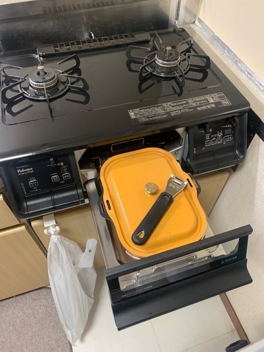 【美品／都市ガス用】パロマ ガスコンロ PA-370WA-L／掃除済／ラ クックグラン付／即決割あり