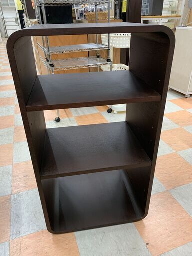 【ジャングルジャングル石川金沢店】棚 濃茶/木目調  W(幅)50.5&times;D(奥行き)39.5&times;H(高さ)90.5cm  ※クリーニング済み