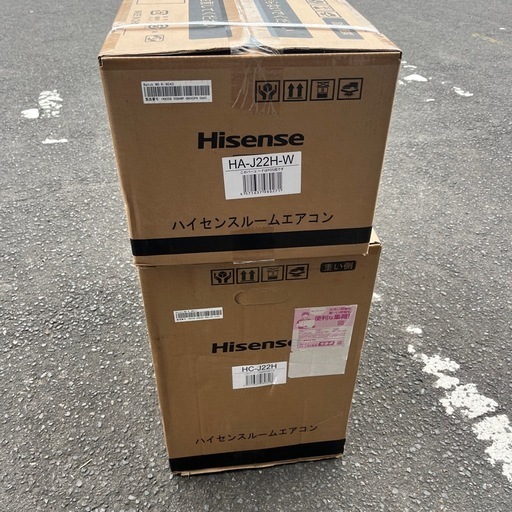 1135 新品未使用品 Hisense ハイセンス ルームエアコン 2.2kw おもに6畳用 HA-J22H-W HC-J22H 2025年製