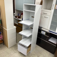 食器棚　キッチン　レンジ台 ホワイト 白 幅40×奥42×高180cm　キッチン収納　レンジ台　リサイクルショップ　朝霞市　ケイラック朝霞田島店　志木市　和光市　GM435の画像