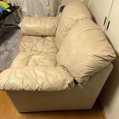 ベージュ  ふかふかソファ 2人がけ の画像
