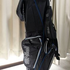 【中古】☆PING☆ゴルフバッグ☆HOOFER ☆ピン フーファー☆ キャディバッグ ☆ブラック☆軽量☆スタンドの画像