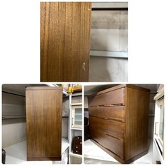 タンス　4段　引き出し　チェスト　衣類収納　茶　幅116×奥44×高92cm　リサイクルショップ　朝霞市　ケイラック朝霞田島店　志木市　和光市　GM436の画像