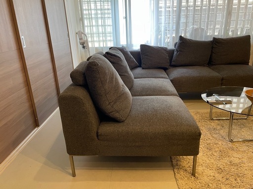 ハイバックチェア4脚セット ADAL モダンな木製ダイニングチェア/深紅の