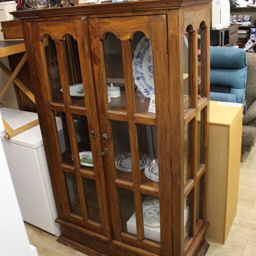 【川崎市宮前区リサイクルオフ】アンティーク飾り棚　vintage　ガラス