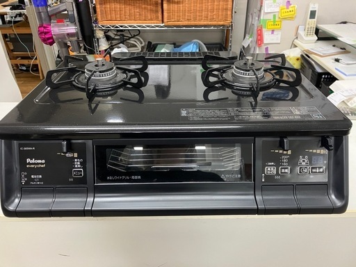 石 2510-434 パロマ ガステーブル LPガス 2018年製 IC-365WA-R 通電確認済み キズ 汚れあり
