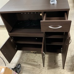 W2510-435 キッチンカウンター　キャスター付き　キズ汚れ有りの画像
