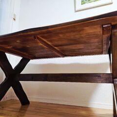 「家具のカリモク」ヴィンテージ　木製ダイニングテーブルの画像