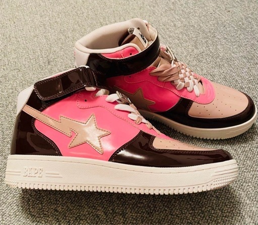 靴/バッグ A Bathing Ape Bape Sta Mid Brown Pink
