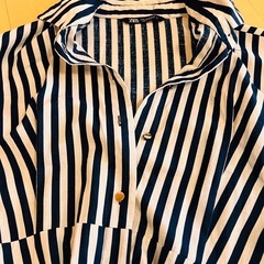 美品♡ZARA ストライプ 半袖 シャツワンピースの画像