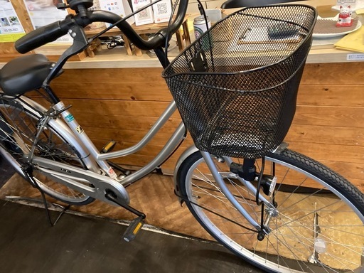 【前後タイヤ・チューブ新品！】シングルギア　26インチ自転車　シルバー
