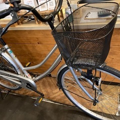 【前後タイヤ・チューブ新品！】シングルギア　26インチ自転車　シルバーの画像