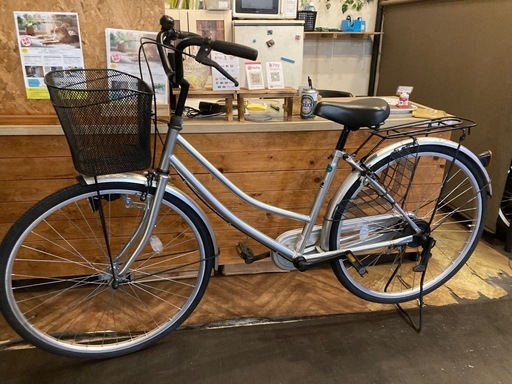 【前後タイヤ・チューブ新品！】シングルギア　26インチ自転車　シルバー