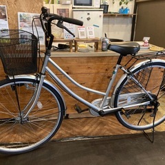 【前後タイヤ・チューブ新品！】シングルギア　26インチ自転車　シルバーの画像