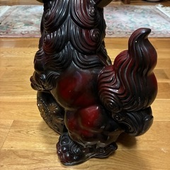 常滑焼 栄寿作 玉乗り獅子像 シーサー 狛犬 陶器製 置物 工芸品 陶芸の画像
