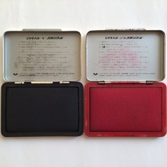 シャチハタ スタンプ台 黒・赤 2個セットの画像