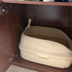【美品】猫トイレ収納ラック キャットタワー付 目黒引き取りの画像