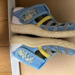 IFME × branshes ベビーサンダル 13.5cm ブルー イエローの画像