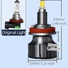 新品 銅ピラー6面360 LEDヘッドライトバルブ H8 H9 H11 H16の画像