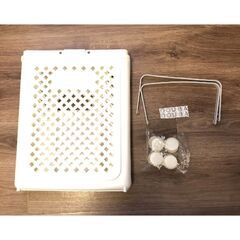 ランドリーバスケット 折りたたみ スリム キャスター おしゃれ ワイヤー 大容量 洗濯かご 56L ホワイト 洗濯用品 折りたたみ コンパクトの画像