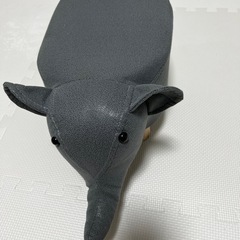 オットマン　木製　足置き代　ゾウ　グレーの画像