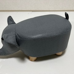 オットマン　木製　足置き代　ゾウ　グレーの画像
