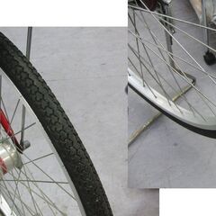 26インチ LEDライト 赤 自転車 ママチャリ カゴ 鍵 荷台 スタンド付 変速なし 札幌 手稲の画像