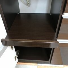 【ジャングルジャングル石川金沢店】  食器棚 ダークブラウン W117×D44×H204 クリーニング済み												の画像