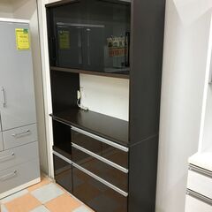 【ジャングルジャングル石川金沢店】  食器棚 ダークブラウン W117×D44×H204 クリーニング済み												の画像