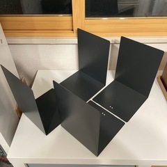 カール事務器 ブックエンド 2セット ダークグレー 　の画像
