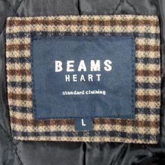 BEAMS HEART スタジャン Lサイズ チェック柄 メンズ ブラウン×ブラック USED品 ビームスハート スタジアムジャンバー 苫小牧西店の画像