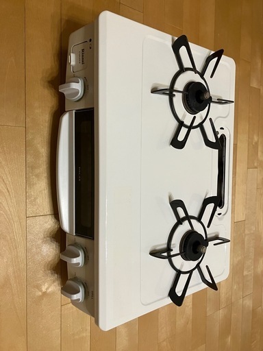 リンナイ2口ガスコンロ　ホワイト　2022年11月製　LPガス