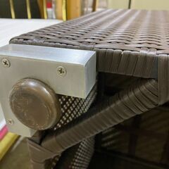 みうらラタン｜人口ラタン｜ガラス天板付｜テーブルの画像