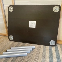 脚外せて収納便利！ニトリ ローテーブル ダークブラウンの画像
