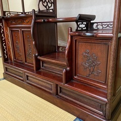 アンティーク彫刻入り茶箪笥の画像