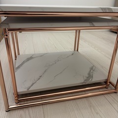 大理石柄 センターテーブル ネストテーブルの画像