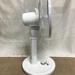 【北見市発】留め具破損・タイラップにて固定済み テクノス TEKNOS 30㎝リビングメカ扇風機 KI-1737(W) 2019年製 白 (E3682wM)の画像