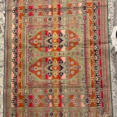 【取りに来てくれる方限定】カラフル　トルコ風ラグ（98cm × 142cm）の画像