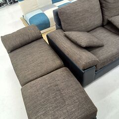 リユースのサカイ栃木店★ジモティ割あり★  ソファー ブラウン×ブラック W250×D126×H70 クリーニング済み TC11161の画像